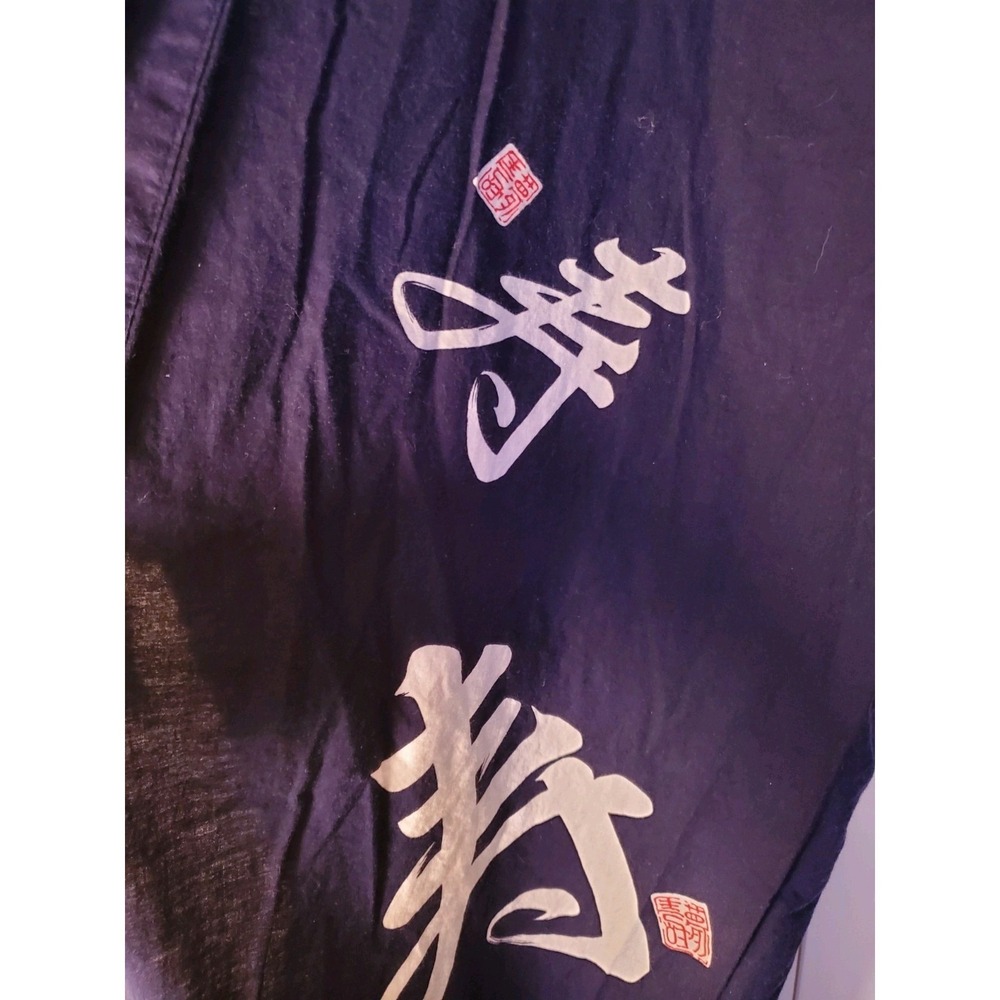 Tokyo Blue Bathrobe Lightweight 100% Cotton Kimono Spa Sleepware Pool Cover-up - Picture 5 of 8